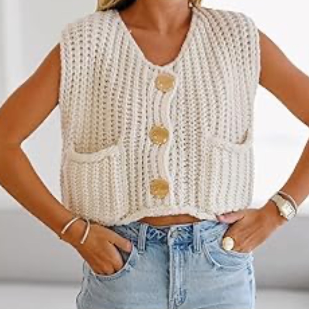 ARSSM Women Cute Sweater Vest Old Aesthetic Sleeveless Sz M Women